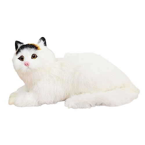 Toyvian Plüschkatze Figur Lebensnahe Simulation Tierschmuck für Dekoration Farblich Zufällig für Kinderzimmer und Einweihungsgeschenke von Toyvian
