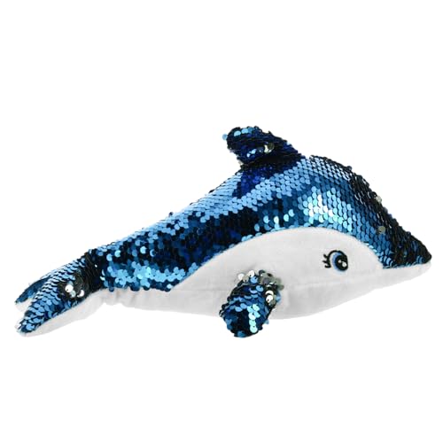 Toyvian Plüschtier Delfin Kuscheltier mit Pailletten Weiches Stofftier Delfin zum und Einschlafen Niedliches Blaues Tier von Toyvian