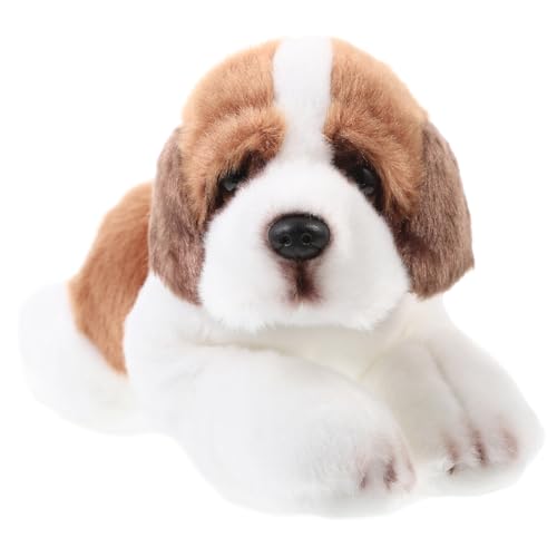 Toyvian Plüschtier Hund Figurine Kuscheliges Kleines Stofftier Plüschspielzeug Realistische Cartoon Hundepuppe Niedliche Tierfigur für Schlafzimmer Wohnzimmer von Toyvian
