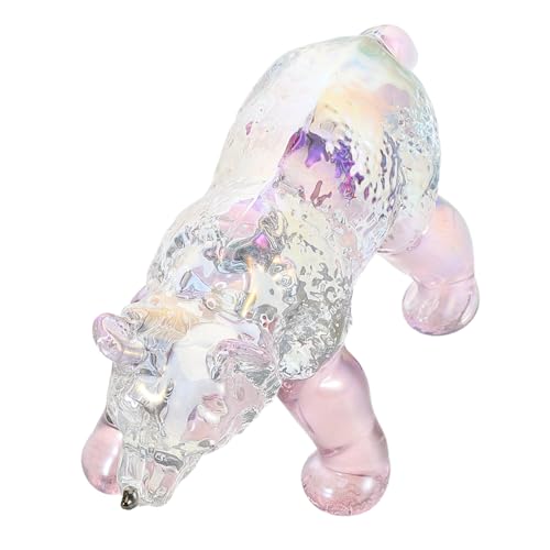 Toyvian Polarbär kleine Ornamente Bär Skulptur Bärenschmuck Miniatur-Tierfiguren kleine Bärenfiguren Polartierfiguren Tier Dekoration Kristall Tier Tischzentrum Tierstatue Bärenstatue Rosa von Toyvian