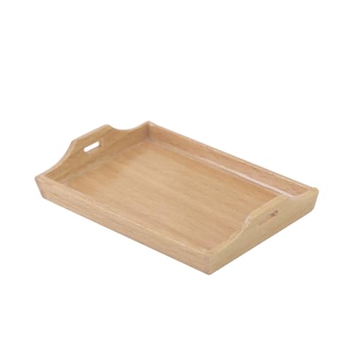 Toyvian Brottablett Speiseteller Puppenhaus Accessoire Kinderspielzeug Miniatur Tablett Küchenspielzeug Aus Holz von Toyvian
