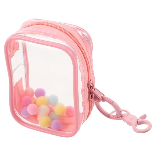 Toyvian Puppen-Display-Tasche: Durchsichtige Hängevitrine mit Schlüsselanhänger, Spielzeug-Aufbewahrungstasche für Minifiguren, Doppelreißverschluss von Toyvian