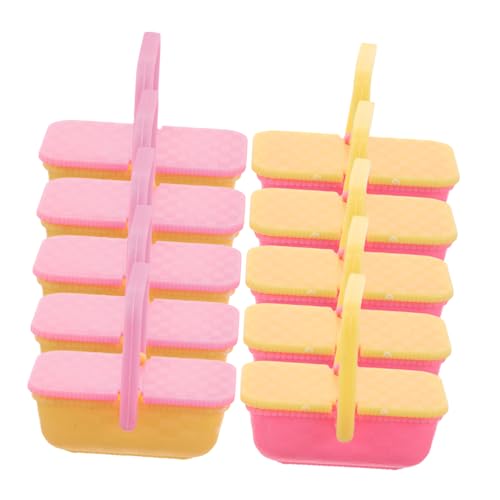Toyvian Puppen-Einkaufskorb für Korb Rollenspiel Puppen Puppenhaus Zubehör Mini-Puppenhaus-Zubehör süße Mini-Sachen Minikorb mit Griff Plastik von Toyvian