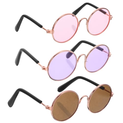 Toyvian Puppenbrille für 8-12 Zoll: 3 Stück Mini-Sonnenbrillen mit Metalldrahtrand, Puppenbrille mit Gläsern zum Anziehen, Kleidungszubehör Toyvian Puppenbrille für 8-12 Zoll: 3 Stück Mini-Sonnenbrillen mit Metalldrahtrand, Puppenbrille mit Gläsern zum Anziehen, Kleidungszubehör von Toyvian