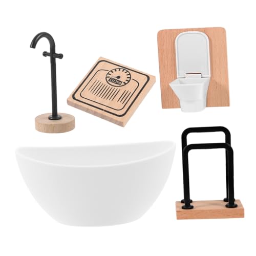 Toyvian Puppenhaus Badezimmer Set Mit Toilette Badewanne Wasserhahn Handtuchhalter Und Waage Teilig Toyvian Puppenhaus Badezimmer Set Mit Toilette Badewanne Wasserhahn Handtuchhalter Und Waage Teilig von Toyvian