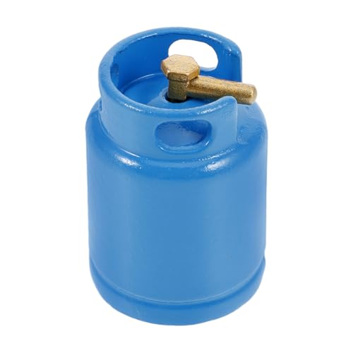 Toyvian Puppenhaus-Küchenzubehör Mini -Lebensmittelspielzeug Mini-Essen Miniatur Puppenhaus Küchengeräte Puppenhaus-Accessoires Mini-Hausküchengeschirr Mini-Gasflasche Legierung Blue von Toyvian