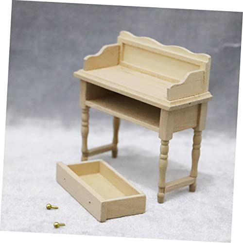 Toyvian Puppenhaus Möbel Miniaturmöbel Dekoration Schreibpult DIY Halbrunder Tisch Robust Langlebig Sicher als Foto Requisite und Wohnaccessoire von Toyvian