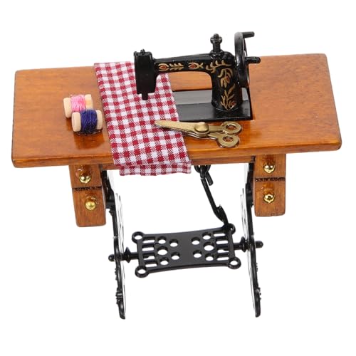Toyvian Miniaturmodell Miniaturpuppe Vintage-Miniatur-nähmaschine Für Puppenhaus- Miniaturmöbel Im Maßstab 112 von Toyvian