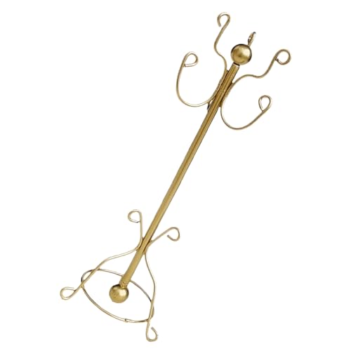 Toyvian Puppenhauskleidung Rack Dollhouse Hanger Tree Dollhouse Mini Hat Stand Puppenhaus Kleiderständer -Spielmöbel Hut Hanger Mini-Puppenhausregal Golden von Toyvian