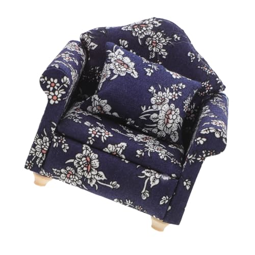 Toyvian Puppenhausmöbel Mini Möbel Kleine Sofamöbel Ob11 Möbel Sofa-zubehör Dekorative Möbel Kleines Möbelpuppenhaus Couchbezug Mini-Modell Einfarbige Möbel Ob11 Puppenhaus Stoff Blue von Toyvian