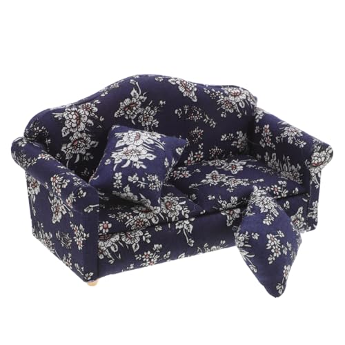 Toyvian Puppenhausmöbel Puppenhauspuppe Schlüsselanhänger Modell Puppenhausmöbel Einfarbige Möbel Puppenhausmodell Grüne Möbel Mini Hausmöbel Blaues Holz von Toyvian