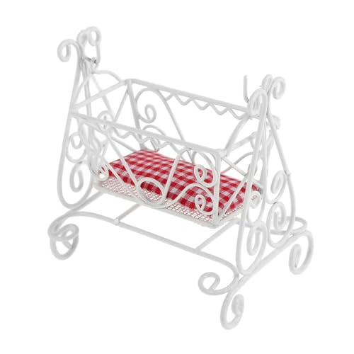 Toyvian Puppenhausmöbel puppenbett babybett Miniaturmöbel Puppenhaus Kinderzimmermöbel Puppenhaus Miniaturpuppenhaus -Kit Miniatur-Puppenhausschrank Legierung von Toyvian