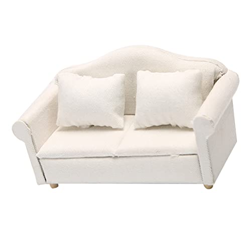 Toyvian Puppenstuben Sofa 1:12 Puppenhaus-Sofa-Sessel Puppenhaus Möbel Aus Holz Winzige Couch Mit Kissen Puppenstuben-Sofa-Modell Miniatur-haussofa Holzdekor Weiß Kleines Sofa Stoff Mikroszene Toyvian Puppenstuben Sofa 1:12 Puppenhaus-Sofa-Sessel Puppenhaus Möbel Aus Holz Winzige Couch Mit Kissen Puppenstuben-Sofa-Modell Miniatur-haussofa Holzdekor Weiß Kleines Sofa Stoff Mikroszene von Toyvian
