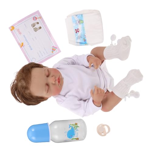 Toyvian Realistische Babypuppe Spielzeugpuppen Mit Kleidung Bewegliche Babypuppen Kleinkind Babypuppe von Toyvian