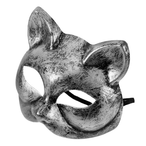 Toyvian Realistische Katzenmaske Halbgesichts-masquerade-maske in Retro-silber für Halloween Kostümparty Karneval Tierkostüm Cosplay mit Bequemem Tragegefühl und Auffälligem Design Toyvian Realistische Katzenmaske Halbgesichts-masquerade-maske in Retro-silber für Halloween Kostümparty Karneval Tierkostüm Cosplay mit Bequemem Tragegefühl und Auffälligem Design von Toyvian