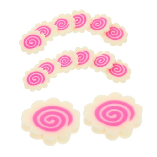 Toyvian Realistische Miniatur Fischkuchen Dekoration Soft Clay Scheiben Japanische DIY Bastelstreusel für Puppenhaus Nagelkunst Scrapbooking Leicht Handhabbar von Toyvian