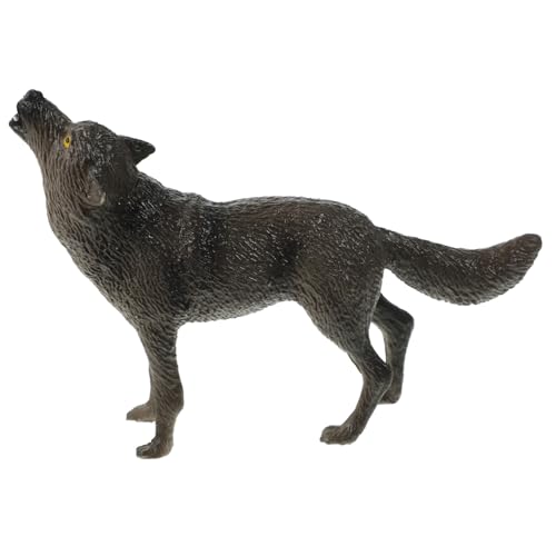 Toyvian Realistische Wolf Figur aus Kunststoff Leichtes Wildlife Tiermodell Detailgetreu und Dekorativ für Kinderzimmer Schreibtisch Wohnzimmer als Sammelfigur und von Toyvian