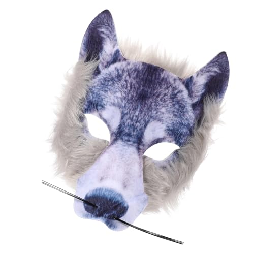 Toyvian Realistische Wolf Halbgesichtsmaske für Erwachsene Kuscheliges Material Bequeme Passform für Halloween Karneval Kostümpartys und Cosplay Events Modisches Party Foto Accessoire von Toyvian