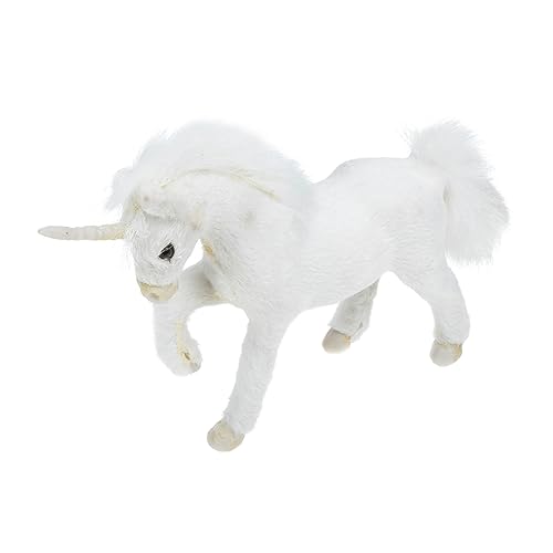 Toyvian Realistisches Einhorn Modell Plüschfigur Lebensecht Gestaltete Deko für Auto und Zuhause Vielseitige Kinderzimmer Dekoration Weiches Kuscheltier zu Weihnachten und Feiertagen von Toyvian