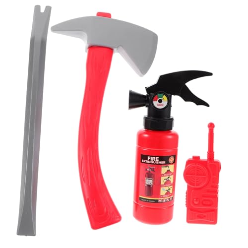 Toyvian Realistisches Feuerwehr Roleplay Teilig Feuerwehrmann Kostüm Zubehör Lebensechte Feuerlöscher Requisiten Leicht und Robust für Themenpartys und Rollenspiele von Toyvian