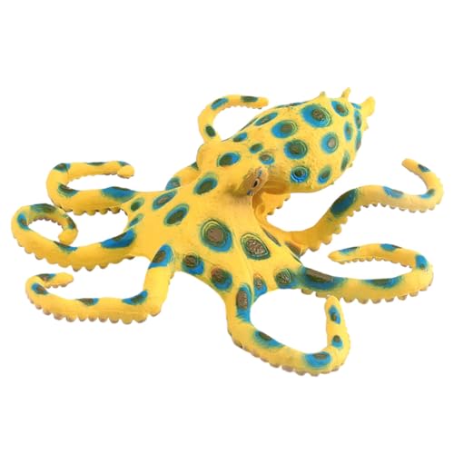 Toyvian Realistisches Kleines Octopus Modell aus Kunststoff Lebensechte Meeresfigur mit Detailgetreuer Pose und Leuchtenden Farben Leichte Dekoration für Aquarium Garten und Kinderzimmer von Toyvian