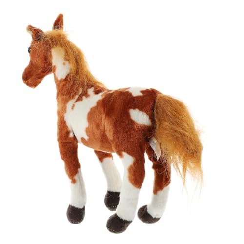 Toyvian Realistisches Pferde Plüschtier Lebensecht Gestaltetes Kuscheltier mit Feiner Verarbeitung Weiches Schmusetuch für Dekoratives Tierstoffspielzeug für Familie und Freunde von Toyvian