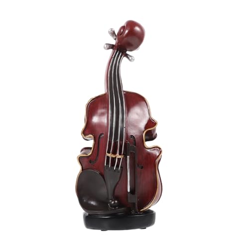 Toyvian Retro Rote Violinendekoration Spardose Realistische Musikmodell Desktop für Wohn Büro und Schlafzimmerdeko Funktionale Vintage Sammelbox von Toyvian