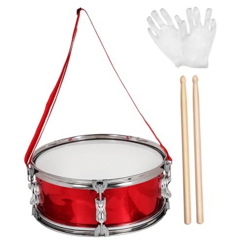 Toyvian Schlagzeugset für Kleinkinder 13 Zoll Snare Drum mit Trommelstöcken Gurt und Handschuhen Pädagogisches Musikinstrument für Rhythmus und Konzentrationsförderung von Toyvian