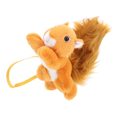 Toyvian Schreibtisch Eichhörnchen Schulterdekoration für Veranstaltungen Dekorativer Schulterstand kleines pelziges Eichhörnchen Plüsch-Eichhörnchenfigur Kurzer Plüsch Orange von Toyvian