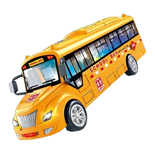 Toyvian Schulbus Für Kinder - Gelbes Zurückzieh-Spielzeug LKW Mit Campus ABS Auto - Zubehör Für Autos Fahren von Toyvian