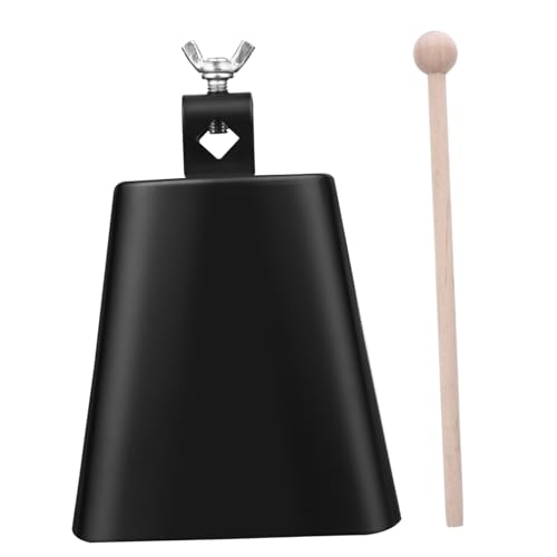 Toyvian Schwarze Kuhglocke Musical Musikzubehör Schlaginstrument Musikinstrument Pädagogisches Musikalisches Zubehör Für Trommeln Drumset-Percussion Black Hölzern von Toyvian