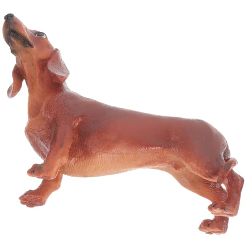 Toyvian Simulation Hund Figurine aus Plastik Realistische Nachbildung Eines Dackels für Kinderzimmer Bürodekoration und Lernspielzeug Sicheres Design für Kreative Braun von Toyvian