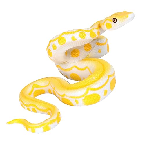 Toyvian Simulierte Boa Constrictor Realistische Schlangenstatue Gefälschtes Schlangenmodell Realistisches Schlangenmodell Gefälschtes Schlangenspielzeug PVC Yellow von Toyvian