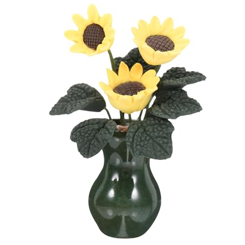 Toyvian Sonnenblumen Ornamente Winzige Blumendekoration Miniatur Topfpflanze Künstlicher Blumentopf Winzige Topfpflanze Kleiner Bonsai Mini Topfblume Miniatur Bonsai von Toyvian