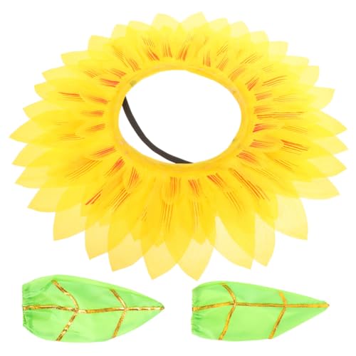 Toyvian Sonnenblumen kostüm set mit Weichem Kopfteil und Handschuhen Hautfreundlich und Bequem für Karneval Bühnenauftritte Halloween und Festdekoration von Toyvian