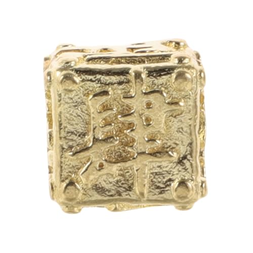 Toyvian Spielwürfel Mini Mini- Spielstütze Mit Chinesischen Schriftzeichen Party-Requisite Metallwürfel Brettspielwürfel Für Spiel Charakterwürfel Messing Golden von Toyvian
