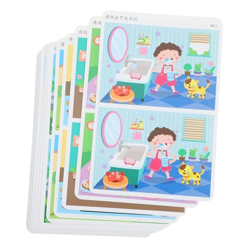 Toyvian Such und Findekarten für Vorschulkinder Ab Jahren Montessori Fokus Trainingsspiel Kontrastreiche Finde die Unterschiede Lernkarten und Kritischem von Toyvian