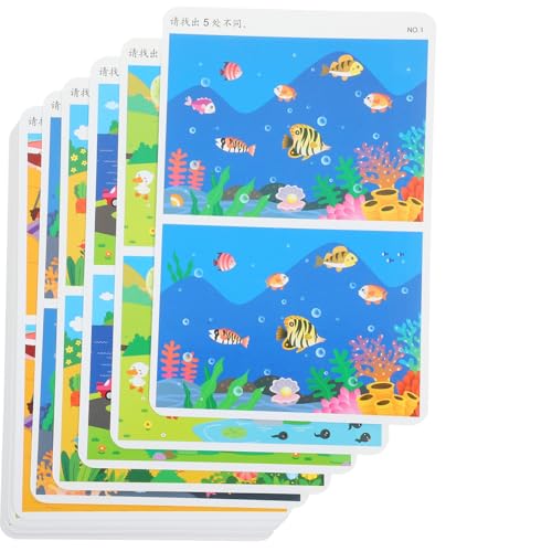 Toyvian Such und Findespiel Lernkarten für Vorschulkinder Pädagogische Papierkarten Unterschied für Jahre Farbenfrohe Montessori Aktivitätskarten zur Konzentrationsförderung von Toyvian