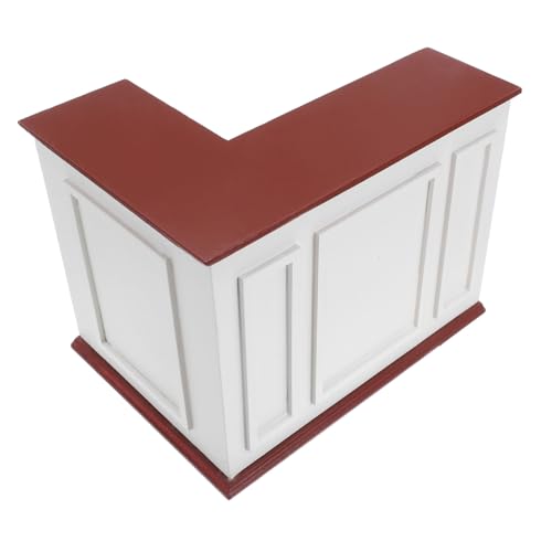 Toyvian Taschenstange Dollhouse Holzmöbel Mini-Bartheke Miniaturpuppenhaus -Bar Tisch Mini -Hausdekoration Miniaturmöbel für Dollhouse -Holzschrank Hellbraun von Toyvian