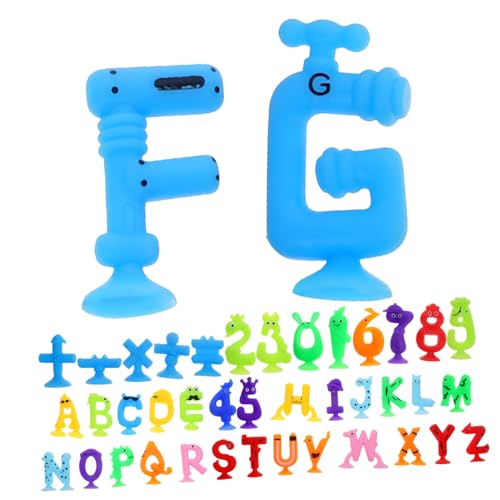 Toyvian Teiliges Badespielzeug mit Saugnapf Lernspielzeug Alphabet und Zahlen aus TPR für Fördert Feinmotorik Hand Auge Koordination und Kognitive Entwicklung für Kindergarten und von Toyvian