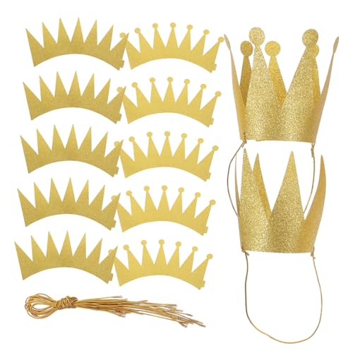 Toyvian Teiliges DIY Geburtstagshut Goldene Partyhüte für Glänzende Aluminiumfolie Prinzessinnenkronen Wiederverwendbare Geburtstagskrone für Mädchen Partydekoration und Kostümaccessoire von Toyvian