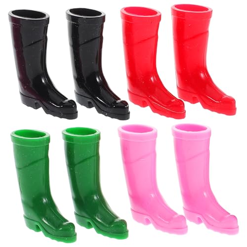 Toyvian Teiliges Mini Regenstiefel für Puppenhaus Gerade Silikonstiefel in Schwarz Rot Grün Vielseitige Weihnachts und Gartendeko Kreative Miniatur Accessoires für Rollenspiele von Toyvian