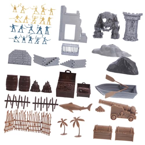 Toyvian Teiliges Piraten Miniatur Spielset für Detailreiche Militärmodelle Robuste Figuren Leicht und Sicher für Sandkastenspiele und Kreative Rollenspiele von Toyvian