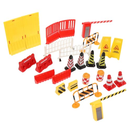 Toyvian Teiliges Verkehrsschilder Spielset aus Robustem Material Realistische Miniatur Straßensperren für Pädagogisches Lernspielzeug zur Verkehrserziehung und Eltern Junge Mädchen von Toyvian