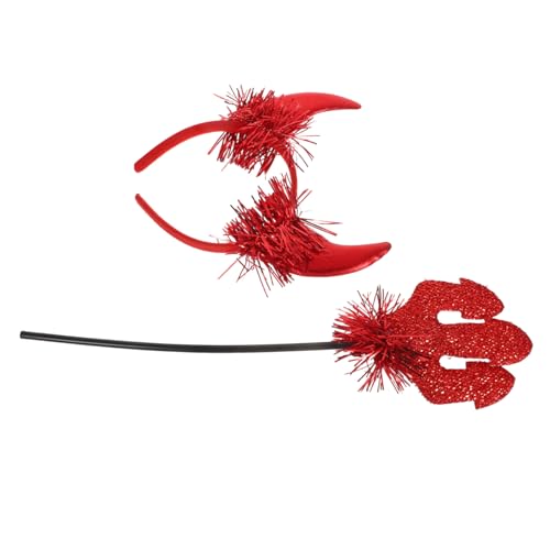 Toyvian Teufelshörner Haarreif Set mit Horn und Kostüm Zubehör für Halloween Karneval Cosplay und Teufel Themenpartys Langlebig und Auffällig von Toyvian