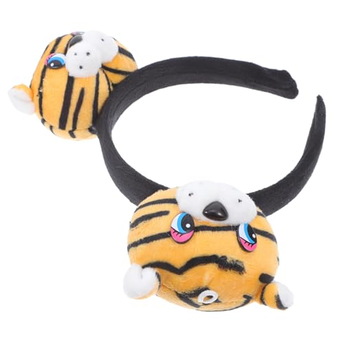 Toyvian Tiger Haarreif Plüsch Tierkopfband für Halloween Karneval und Dschungel Themenpartys Süßes Tigerdesign für Erwachsene Vielseitiges Cosplay Zubehör von Toyvian