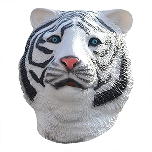 Toyvian Tiger Mask Tiger-kopfbedeckung Maskerade Tiermasken Dünenmaske Tierkopfmasken Halloween Halloweenmaske Stutzenhalter Tigergesicht Aus Streich Gesichtsbedeckung Emulsion Weiß von Toyvian