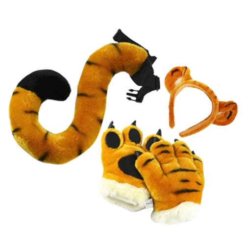 Toyvian Tiger Kostüm Set für Damen mit Weichem Baumwollstoff Tiger Ohren Haarreif Plüsch und Pfotenhandschuhe für Halloween Cosplay und Rollenspiele Toyvian Tiger Kostüm Set für Damen mit Weichem Baumwollstoff Tiger Ohren Haarreif Plüsch und Pfotenhandschuhe für Halloween Cosplay und Rollenspiele von Toyvian