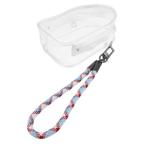 Toyvian Transparente PVC Puppenaufbewahrungstasche mit Reißverschluss Leichter Stabiler Organizer für Schlüssel Handy und Figuren mit Farbigem Gewebtem Tragriemen Vielseitige Reise und von Toyvian