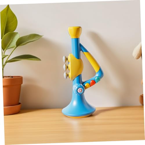 Toyvian Trompete mit Realistischen Pfeiftönen Langlebiger Batterie Fördert Musikalische Entwicklung Buntes Noten Design Leichte Tragbare Musik Instrument für Junge Mädchen Jahre von Toyvian